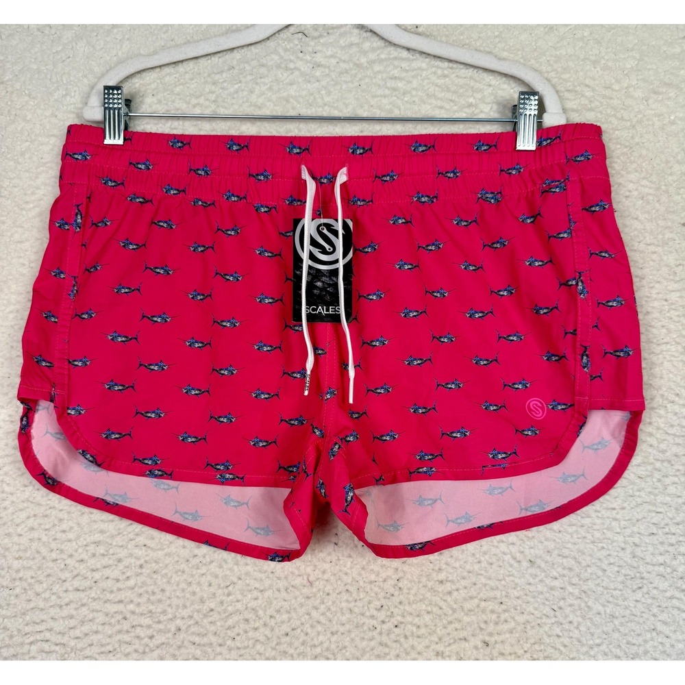 SCALES Boardshorts Womens XL Hot Pink Tropical Marlin Beach Gorpcore Surf Swim